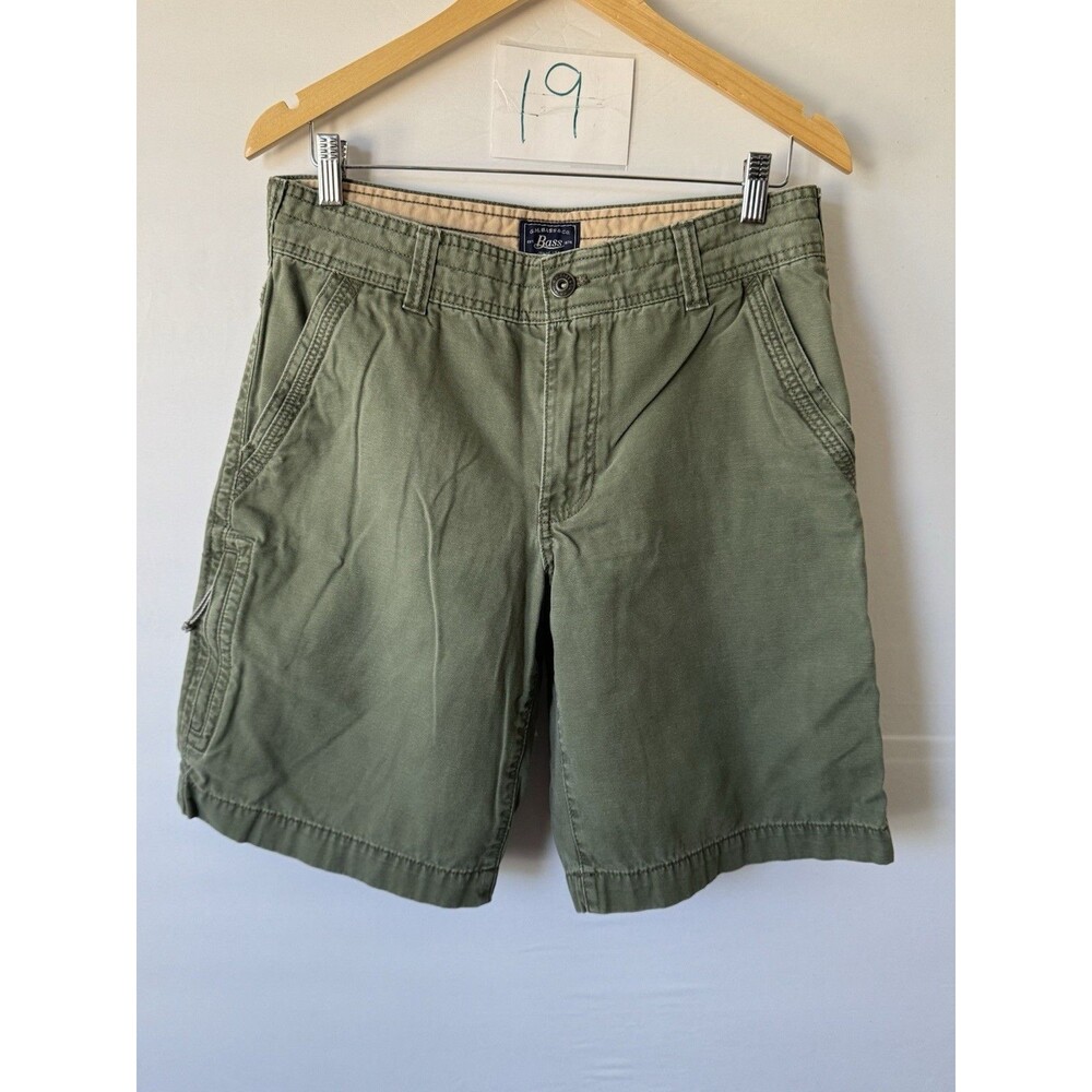 G.H. Bass & Co Mens 32 Olive Cargo Shorts Utility Hiking Casual 11 Inch Inseam